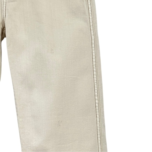 KHAITE Wendell Jean in Ivory - Cream White Brown Stitching Trim Jeans sz 25 - Picture 10 of 16